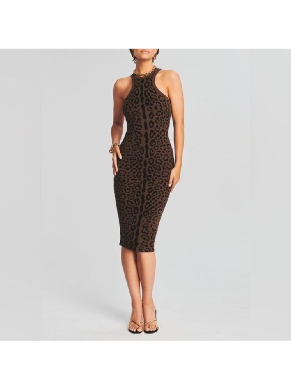 Ser.O.Ya Sabine Ultra Soft Plush Cheetah Racerback Midi Dress XL NWT